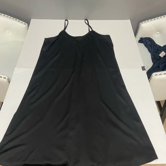 Velvet Burn Out Black/Blue Chiffon Tiered Midi Dress W/Slip Sheer Oversized L - Picture 7 of 17